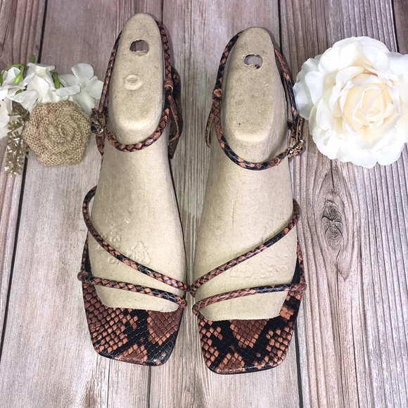 Marc Fisher Snakeprint Leather Dress Sandals 8.5M - Picture 2 of 8